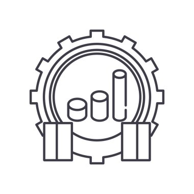 Pazarlama destek simgesi, doğrusal izole edilmiş illüstrasyon, ince çizgi vektörü, web tasarım işareti, düzenlenebilir konsept sembolü beyaz arkaplan üzerinde.