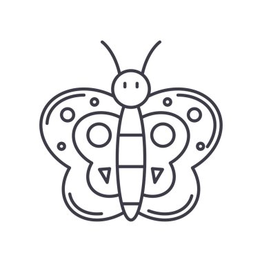 Paskalya Kelebeği simgesi, doğrusal izole edilmiş illüstrasyon, ince çizgi vektörü, web tasarım işareti, düzenlenebilir beyaz arkaplan üzerinde çizgi konsept sembolü.