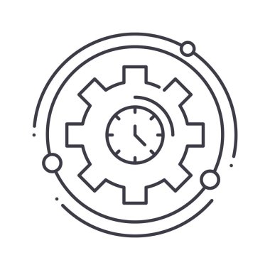 Verimlilik ve etkinlik simgesi, doğrusal izole edilmiş illüstrasyon, ince çizgi vektörü, web tasarım işareti, düzenlenebilir konsept sembolü beyaz arkaplan üzerinde.