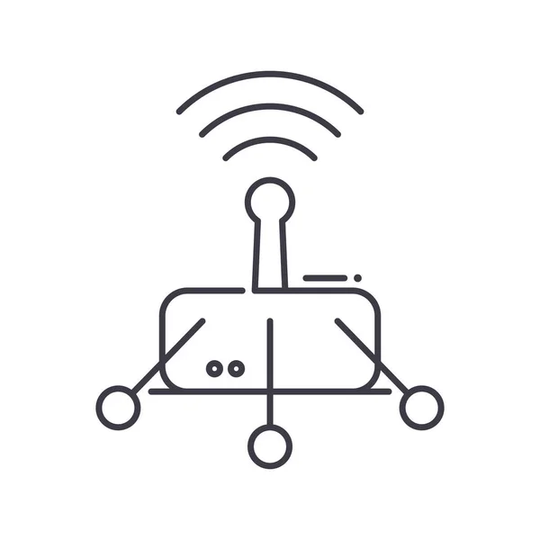 Icône de service hotspot Wifi, illustration linéaire isolée, vecteur de ligne mince, panneau de conception web, symbole de concept de contour avec trait modifiable sur fond blanc. — Image vectorielle
