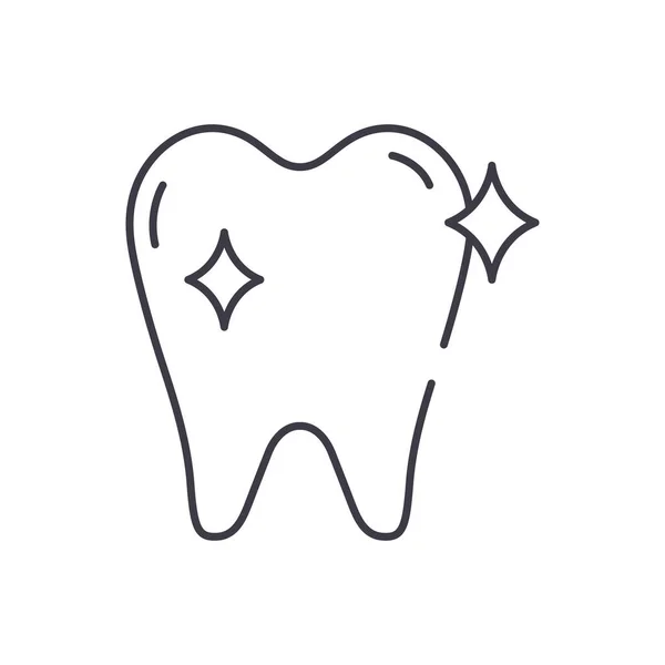 白い背景に編集可能なストロークとホワイトニング歯のアイコン、線形分離イラスト、細い線ベクトル、ウェブデザイン、アウトラインコンセプトシンボル. — ストックベクタ