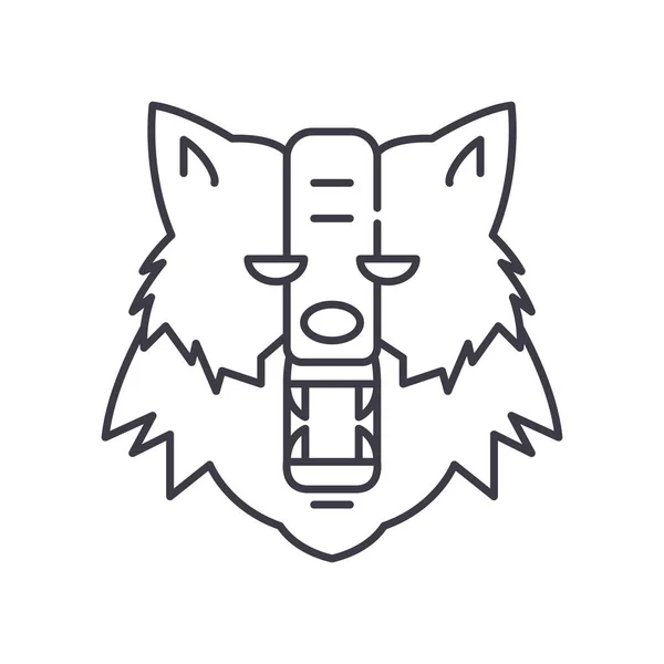 Waren Wolf-Symbol, lineare isolierte Illustration, dünner Linienvektor, Webdesign-Zeichen, Umrisskonzept-Symbol mit editierbarem Strich auf weißem Hintergrund. — Stockvektor