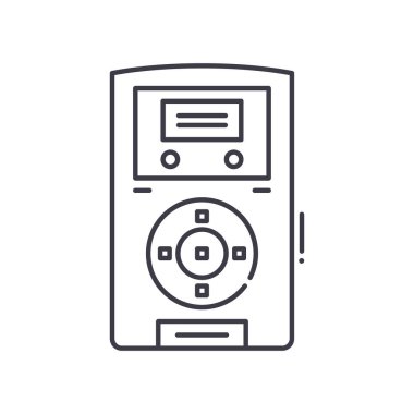 Ses kaydedici simgesi, doğrusal izole edilmiş illüstrasyon, ince çizgi vektörü, web tasarım işareti, düzenlenebilir konsept sembolü beyaz arkaplan üzerinde.