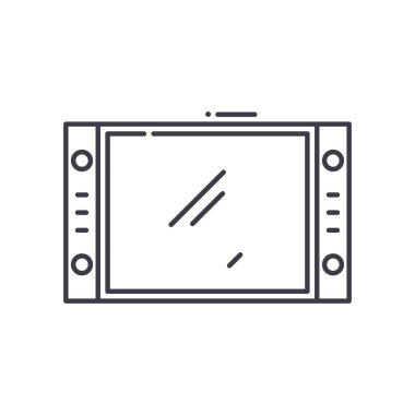 Video oyunu simgesi, doğrusal izole edilmiş illüstrasyon, ince çizgi vektörü, web tasarım işareti, düzenlenebilir çizgi konsept sembolü beyaz arkaplan üzerinde.