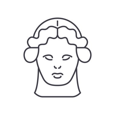 Venüs simgesi, doğrusal izole edilmiş illüstrasyon, ince çizgi vektörü, web tasarım işareti, düzenlenebilir konsept sembolü beyaz arkaplan üzerinde.