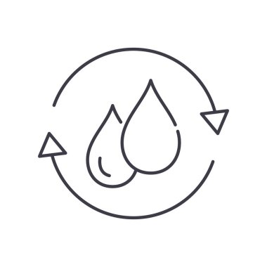 Atık su simgesi, doğrusal izole edilmiş illüstrasyon, ince çizgi vektörü, web tasarım işareti, düzenlenebilir beyaz arkaplan üzerinde çizgi konsept sembolü.