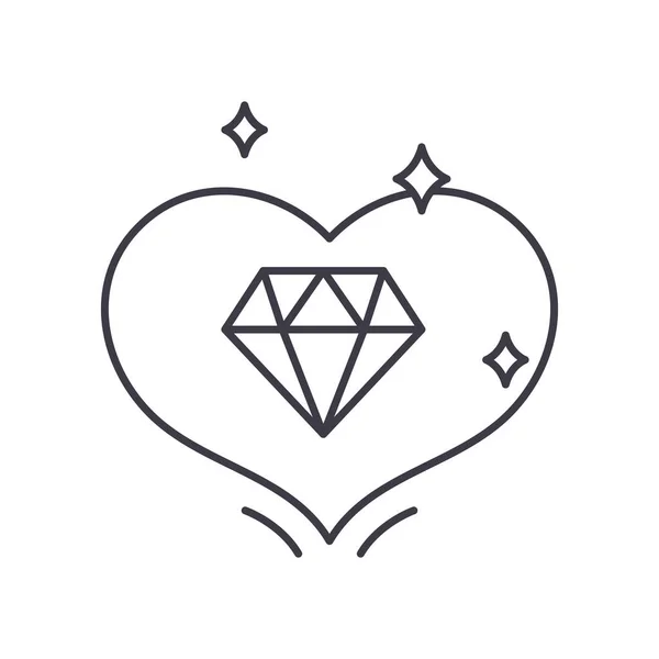 Ikona serca Vip, odizolowana ilustracja liniowa, wektor cienkiej linii, znak projektowy sieci web, symbol koncepcji zarysu z edytowalnym pociągnięciem na białym tle. — Wektor stockowy