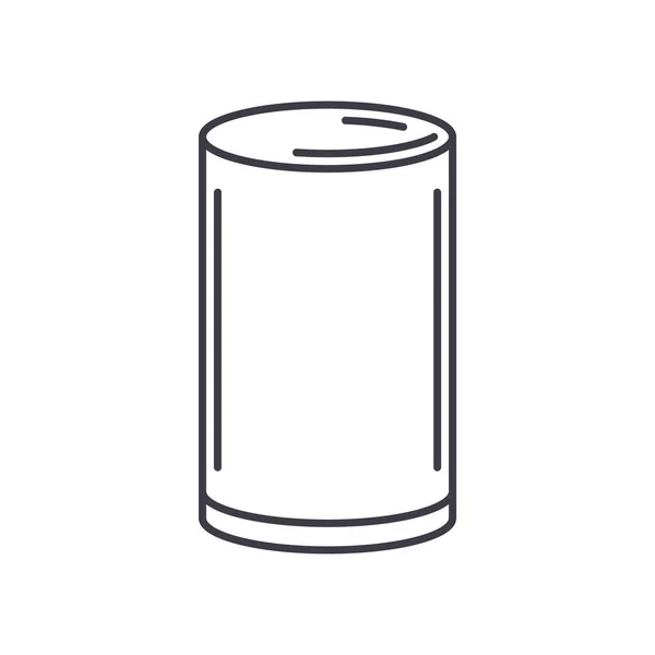 Icono de vidrio de agua, ilustración lineal aislada, vector de línea delgada, signo de diseño web, símbolo de concepto de contorno con trazo editable sobre fondo blanco. — Vector de stock