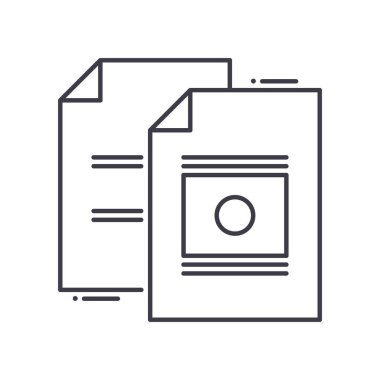 Kağıt işi simgesi, doğrusal izole edilmiş illüstrasyon, ince çizgi vektörü, web tasarım işareti, düzenlenebilir beyaz arkaplan üzerinde çizgi konsept sembolü.