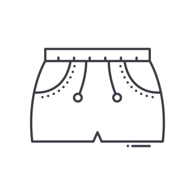 Pantolon simgesi, doğrusal izole edilmiş illüstrasyon, ince çizgi vektörü, web tasarım işareti, düzenlenebilir beyaz arkaplan üzerinde çizgi konsept sembolü.