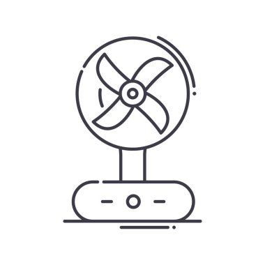 Fan simgesi, doğrusal izole edilmiş illüstrasyon, ince çizgi vektörü, web tasarım işareti, düzenlenebilir çizgi konsept sembolü beyaz arkaplan üzerinde.