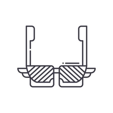 Gözlük simgesi, doğrusal izole edilmiş illüstrasyon, ince çizgi vektörü, web tasarım işareti, düzenlenebilir çizgi konsept sembolü beyaz arkaplan üzerinde.
