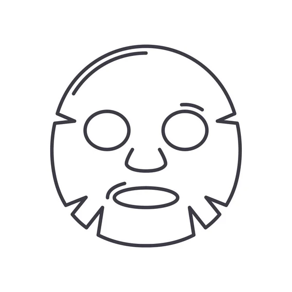 Icône de masque facial, illustration linéaire isolée, vecteur de ligne mince, signe de conception Web, symbole de concept de contour avec trait modifiable sur fond blanc. — Image vectorielle