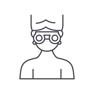 Göz inceleme simgesi, doğrusal izole edilmiş illüstrasyon, ince çizgi vektörü, web tasarım işareti, düzenlenebilir beyaz arkaplan üzerinde çizgi konsept sembolü.