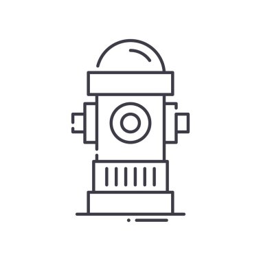 Yangın musluğu simgesi, doğrusal izole edilmiş illüstrasyon, ince çizgi vektörü, web tasarım işareti, düzenlenebilir çizgi konsept sembolü beyaz arkaplan üzerinde.