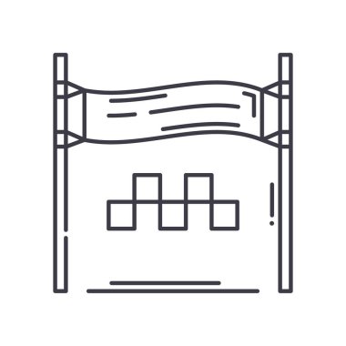 Bitiş çizgisi simgesi, doğrusal izole çizim, ince çizgi vektörü, web tasarım işareti, düzenlenebilir konsept sembolü beyaz arkaplan üzerinde.