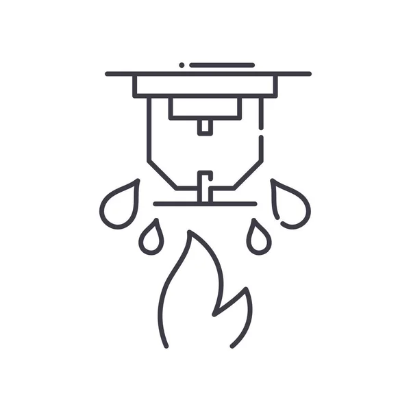 Icône de lutte contre l'incendie, illustration linéaire isolée, vecteur de ligne mince, panneau de conception Web, symbole de concept de contour avec trait modifiable sur fond blanc. — Image vectorielle