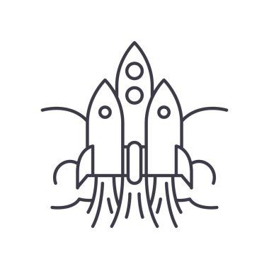 Finansal strateji simgesi, doğrusal izole edilmiş illüstrasyon, ince çizgi vektörü, web tasarım işareti, düzenlenebilir beyaz arkaplan üzerinde çizgi konsept sembolü.