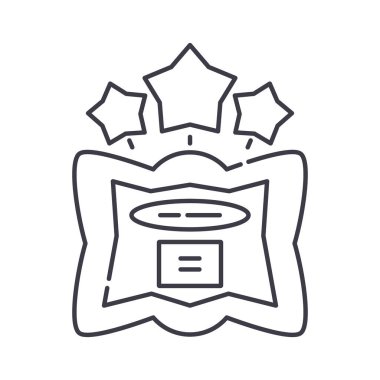 Son puan simgesi, doğrusal izole edilmiş illüstrasyon, ince çizgi vektörü, web tasarım işareti, düzenlenebilir çizgi konsept sembolü beyaz arkaplan üzerinde.