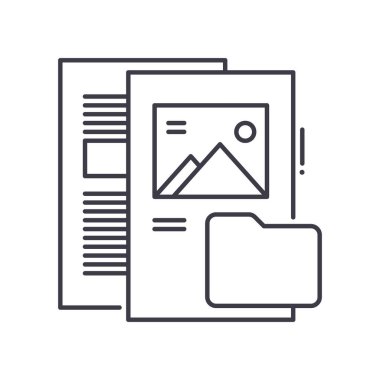 Dosya tipi simgesi, doğrusal izole edilmiş illüstrasyon, ince çizgi vektörü, web tasarım işareti, düzenlenebilir çizgi konsept sembolü beyaz arkaplan üzerinde.