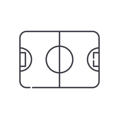 Futbol huni simgesi, doğrusal izole edilmiş illüstrasyon, ince çizgi vektörü, web tasarım işareti, düzenlenebilir beyaz arkaplan üzerinde çizgi konsept sembolü.