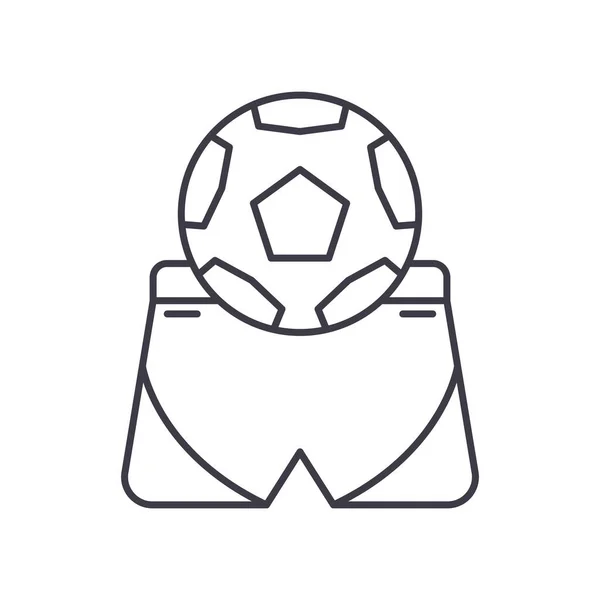 Icono de pantalones de fútbol, ilustración lineal aislada, vector de línea delgada, signo de diseño web, símbolo de concepto de contorno con trazo editable sobre fondo blanco. — Archivo Imágenes Vectoriales
