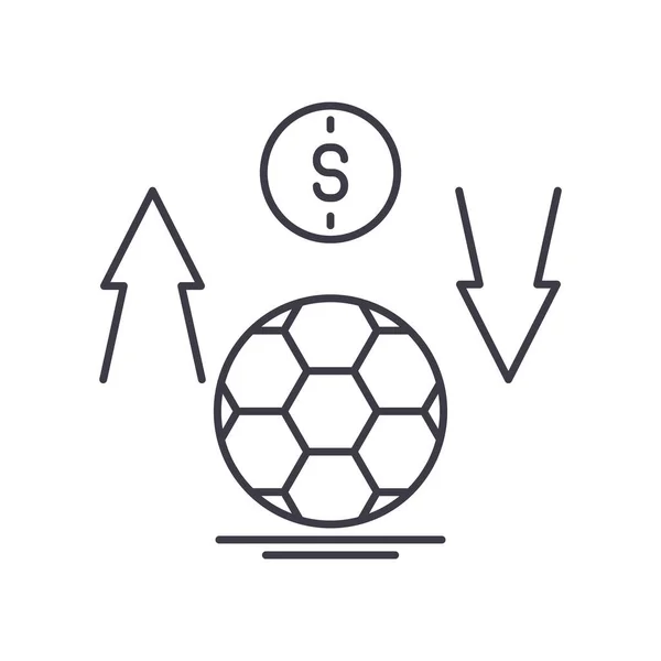 Football fogadás ikon, lineáris elszigetelt illusztráció, vékony vonal vektor, web design jel, vázlat koncepció szimbólum szerkeszthető stroke fehér háttér. — Stock Vector