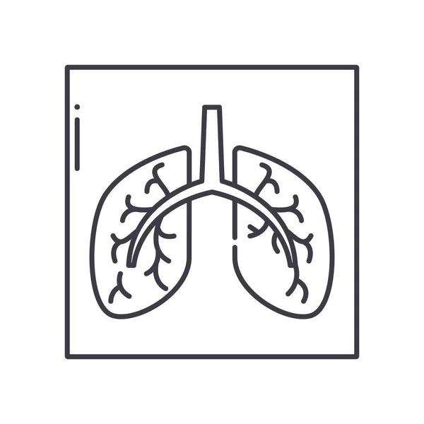 Fluorography icon, linear isolated illustration, thin line vector, web design sign, outline concept symbol with editable stroke on white background. — Stock Vector
