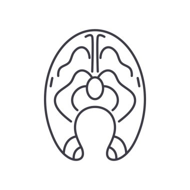 Balık bifteği ikonu, doğrusal izole edilmiş illüstrasyon, ince çizgi vektörü, web tasarım işareti, beyaz arkaplanda düzenlenebilir inme ile ana konsept sembolü.