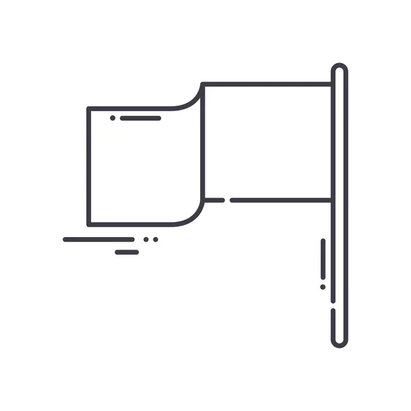 Icono del asta de la bandera, ilustración aislada lineal, vector de línea delgada, signo de diseño web, símbolo de concepto de contorno con trazo editable sobre fondo blanco. — Vector de stock