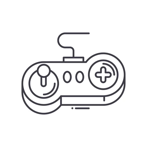 Icono de gamepad, ilustración lineal aislada, vector de línea delgada, signo de diseño web, símbolo de concepto de contorno con trazo editable sobre fondo blanco. — Vector de stock