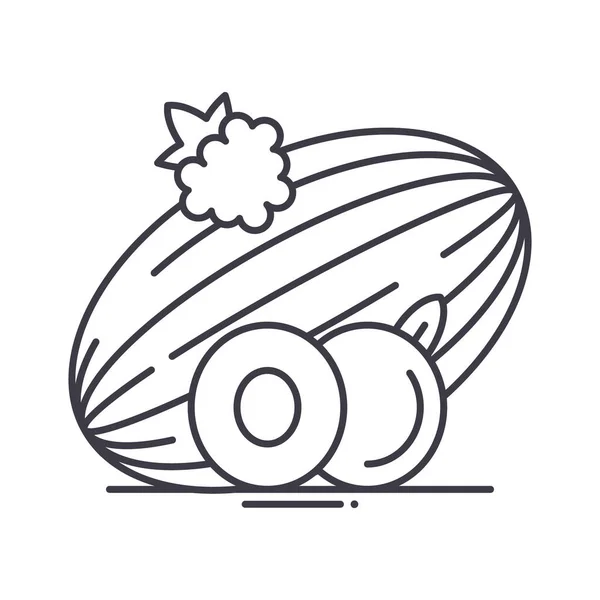 Icono de frutas, ilustración lineal aislada, vector de línea delgada, signo de diseño web, símbolo de concepto de contorno con trazo editable sobre fondo blanco. — Archivo Imágenes Vectoriales