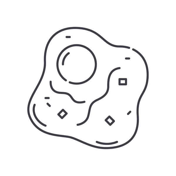 Icono de huevos fritos, ilustración lineal aislada, vector de línea delgada, signo de diseño web, símbolo de concepto de contorno con trazo editable sobre fondo blanco. — Archivo Imágenes Vectoriales