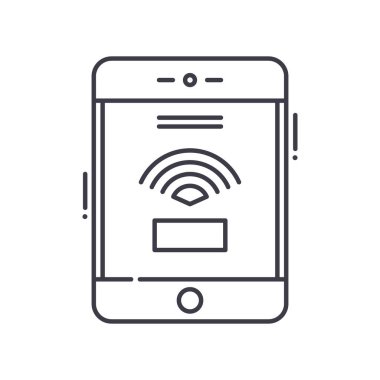 Serbest wifi simgesi, doğrusal izole edilmiş illüstrasyon, ince çizgi vektörü, web tasarım işareti, düzenlenebilir beyaz arkaplan üzerinde çizgi konsept sembolü.