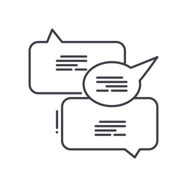 Forumlar simgesi, doğrusal izole edilmiş illüstrasyon, ince çizgi vektörü, web tasarım işareti, düzenlenebilir çizgi konsept sembolü beyaz arkaplan üzerinde.