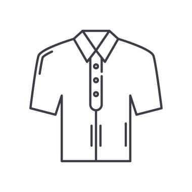 Resmi gömlek simgesi, doğrusal izole edilmiş illüstrasyon, ince çizgi vektörü, web tasarım işareti, düzenlenebilir çizgi konsept sembolü beyaz arkaplan üzerinde.