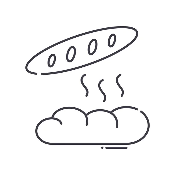 Französisches Brot-Symbol, linear isolierte Illustration, dünner Linienvektor, Webdesign-Zeichen, Umrissenkonzept-Symbol mit editierbarem Strich auf weißem Hintergrund. — Stockvektor