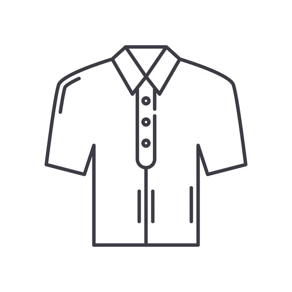 Icône de chemise formelle, illustration linéaire isolée, vecteur de ligne mince, signe de conception Web, symbole de concept de contour avec trait modifiable sur fond blanc. — Image vectorielle