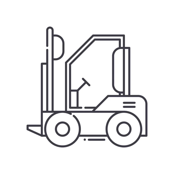 Forklift icon, linear isolated illustration, thin line vector, web design sign, outline concept symbol with editable stroke on white background. — Stock Vector