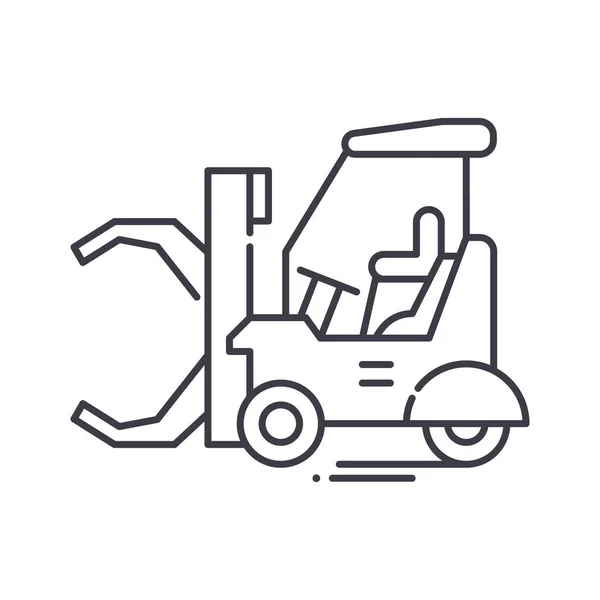 Forklift truck icon, linear isolated illustration, thin line vector, web design sign, outline concept symbol with editable stroke on white background. — Stock Vector