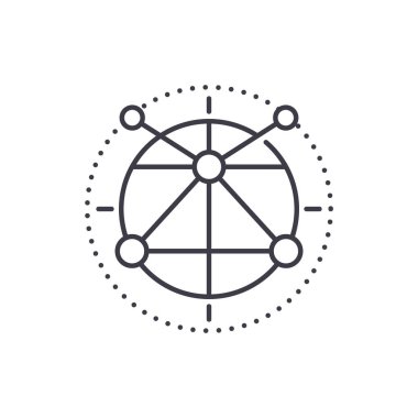 Genel bağlantılar simgesi, doğrusal izole edilmiş illüstrasyon, ince çizgi vektörü, web tasarım işareti, düzenlenebilir beyaz arkaplan üzerinde çizgi konsept sembolü.