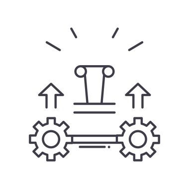 Ürün simgesi oluştur, doğrusal izole resimleme, ince çizgi vektörü, web tasarım işareti, düzenlenebilir konsept sembolü beyaz arkaplan üzerinde.