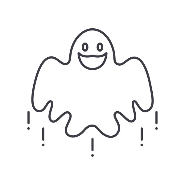 Icono fantasma, ilustración lineal aislada, vector de línea delgada, signo de diseño web, símbolo de concepto de contorno con trazo editable sobre fondo blanco. — Archivo Imágenes Vectoriales