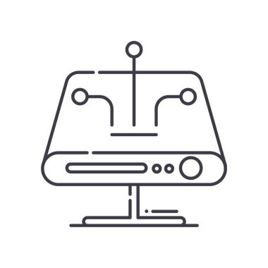 Ağ geçidi simgesi, doğrusal izole resimleme, ince çizgi vektörü, web tasarım işareti, beyaz arkaplan üzerinde düzenlenebilir vuruşlu taslak konsept sembolü.