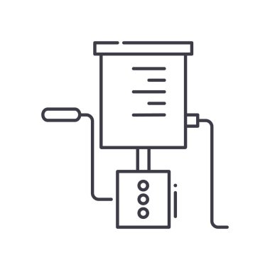 El pompası ikonu, doğrusal izole edilmiş illüstrasyon, ince çizgi vektörü, web tasarım işareti, düzenlenebilir beyaz arkaplan üzerinde çizgi konsept sembolü.