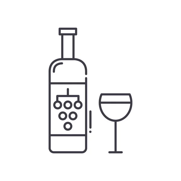 Icône de vin de raisin, illustration linéaire isolée, vecteur de ligne mince, signe de conception Web, symbole de concept de contour avec trait modifiable sur fond blanc. — Image vectorielle