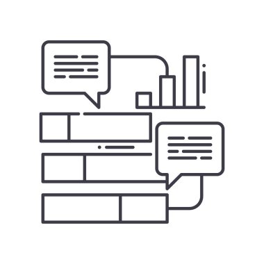 Grafik analiz simgesi, doğrusal izole edilmiş illüstrasyon, ince çizgi vektörü, web tasarım işareti, düzenlenebilir konsept sembolü beyaz arkaplan üzerinde.