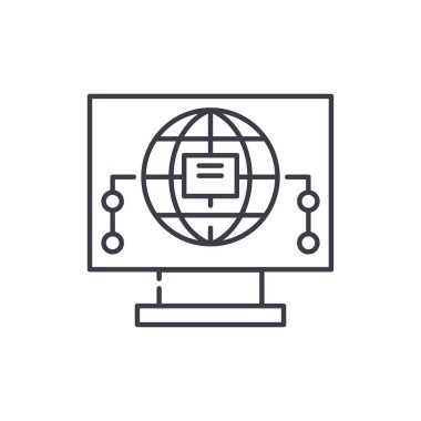 Bilgi simgesi, doğrusal izole edilmiş illüstrasyon, ince çizgi vektörü, web tasarım işareti, düzenlenebilir konsept sembolü beyaz arkaplan üzerinde.