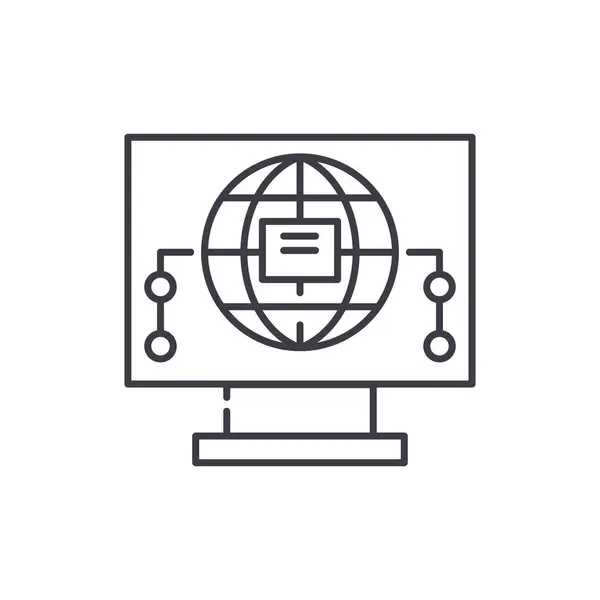 Informationssymbol, linear isolierte Illustration, dünner Linienvektor, Webdesign-Zeichen, Umrisskonzept-Symbol mit editierbarem Strich auf weißem Hintergrund. — Stockvektor