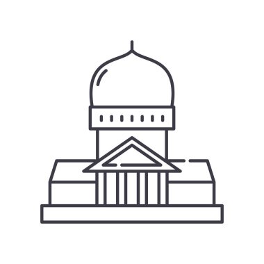 Tarih müzesi simgesi, doğrusal izole edilmiş illüstrasyon, ince çizgi vektörü, web tasarım işareti, düzenlenebilir konsept sembolü beyaz arkaplan üzerinde.